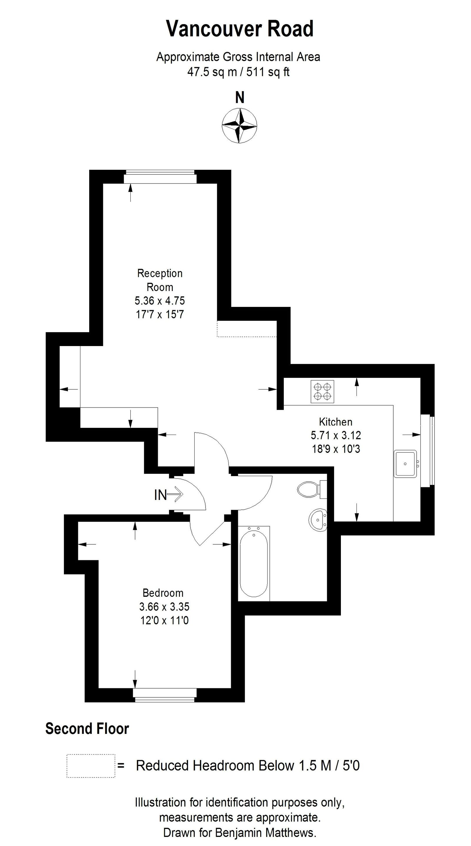 1 bed flat for sale in Vancouver Road, London, SE23 2AH - Property floorplan