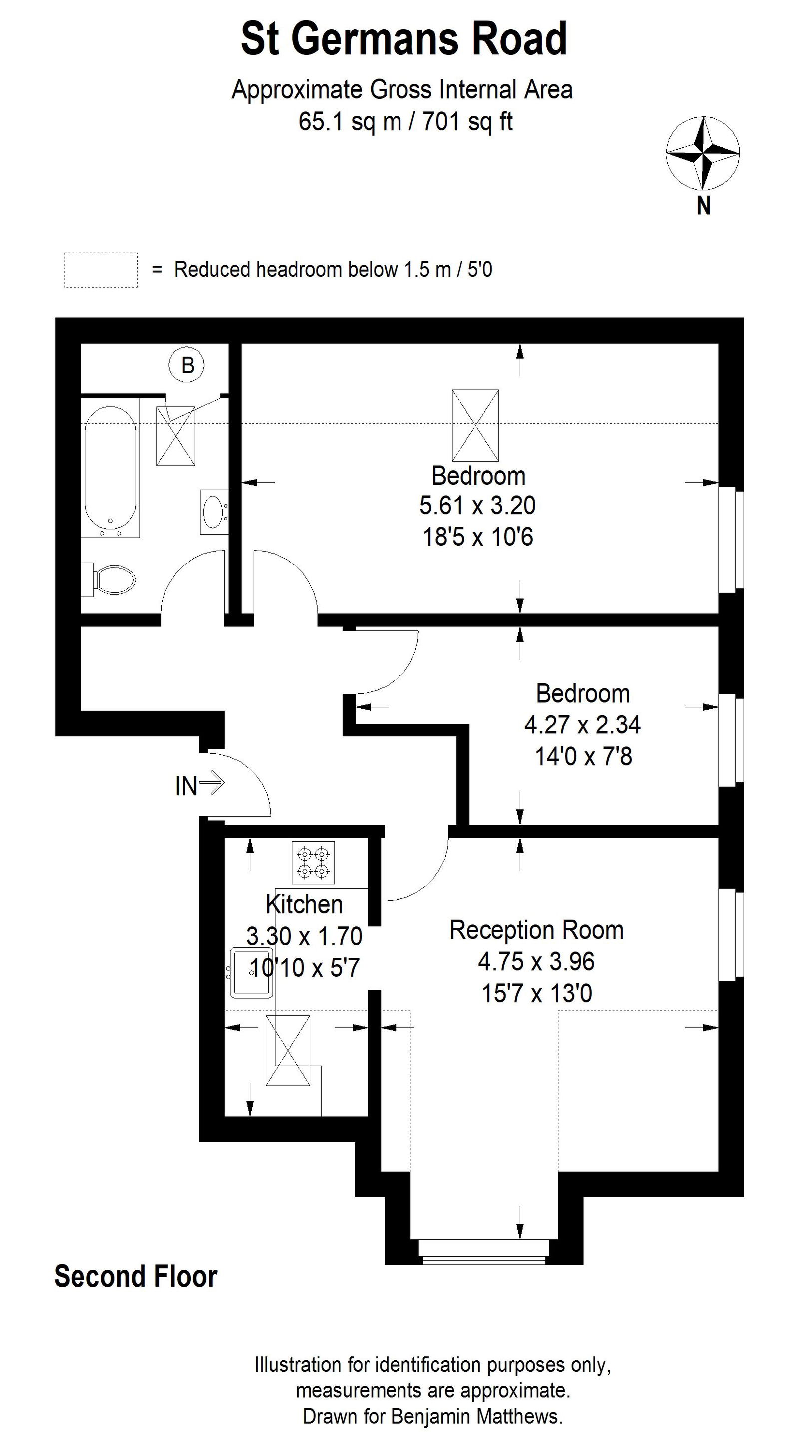 2 bed flat for sale in St. German's Road, London, SE23 1RX - Property floorplan