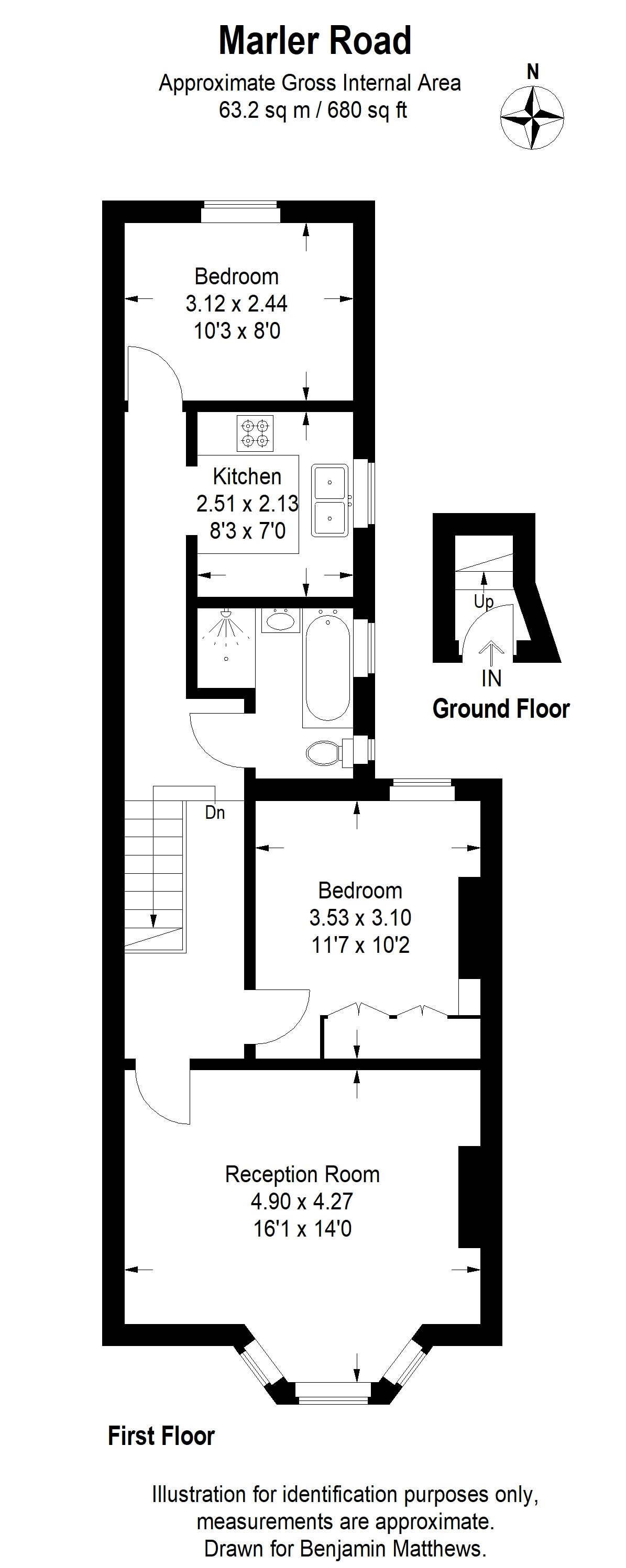 2 bed apartment for sale in Marler Road, Forest Hill, London, SE23 2AD - Property floorplan
