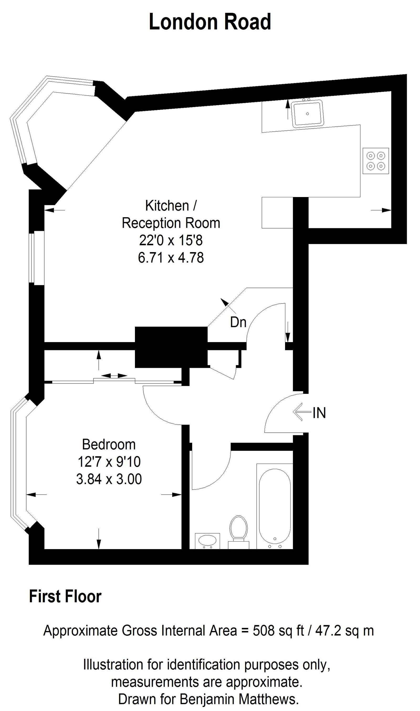 1 bed apartment for sale in London Road, Forest Hill, SE23 3TW - Property floorplan