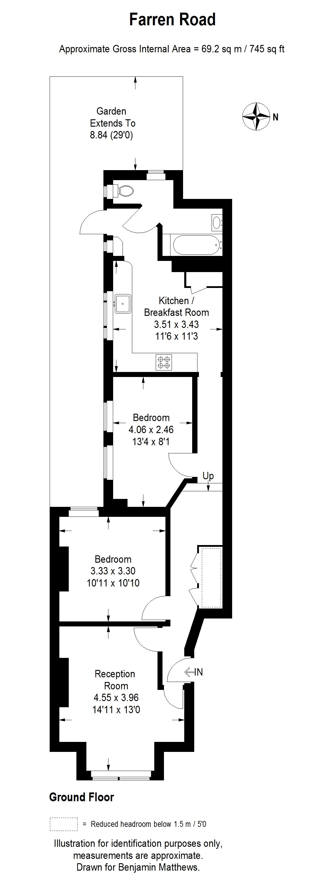 2 bed flat for sale in Farren Road, London, SE23 2EA - Property floorplan