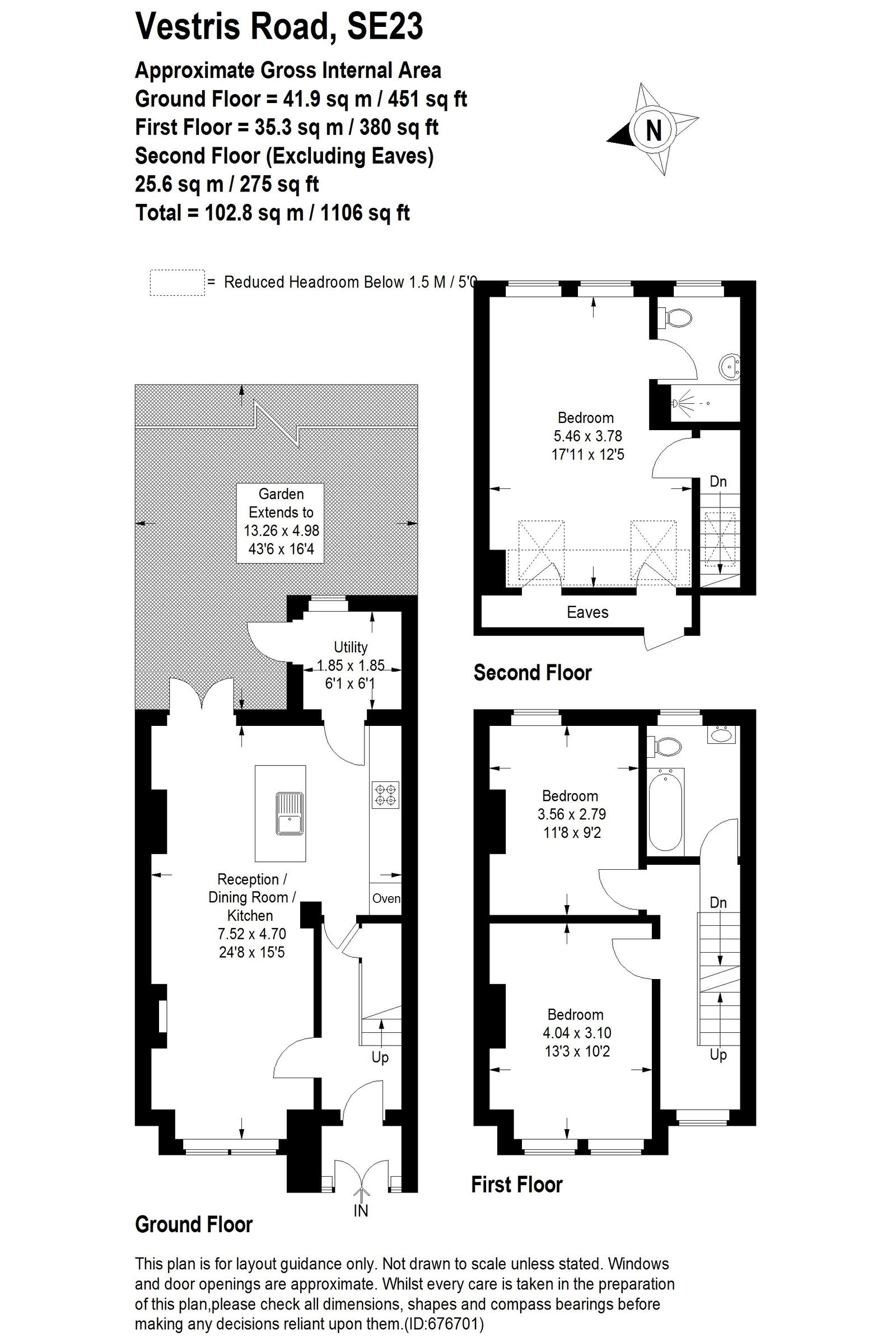 3 bed end of terrace house for sale in Vestris Road, Forest Hill, London, SE23 2ED - Property floorplan