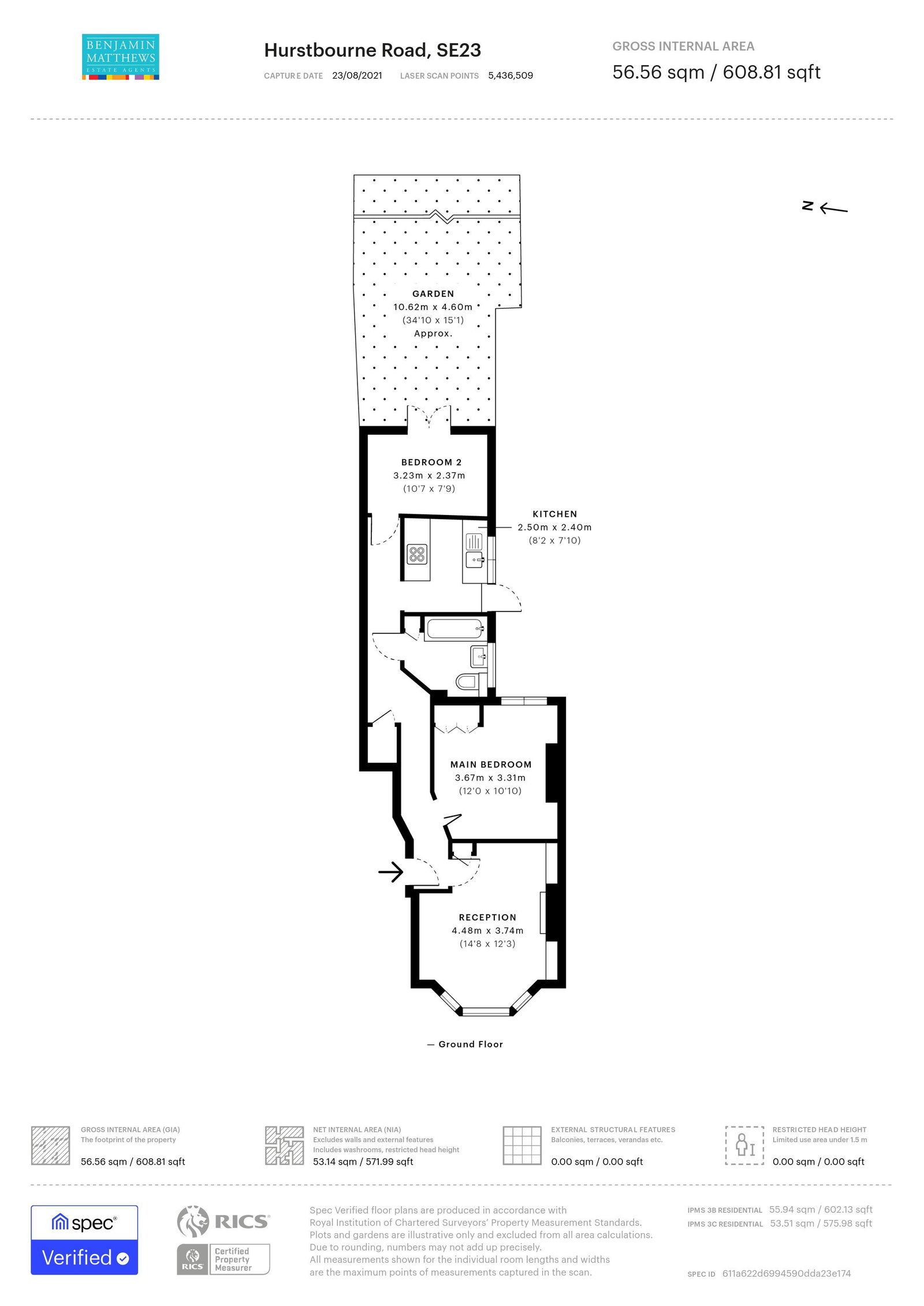 2 bed flat to rent in Hurstbourne Road, Forest Hill, London, SE23 2AA - Property floorplan