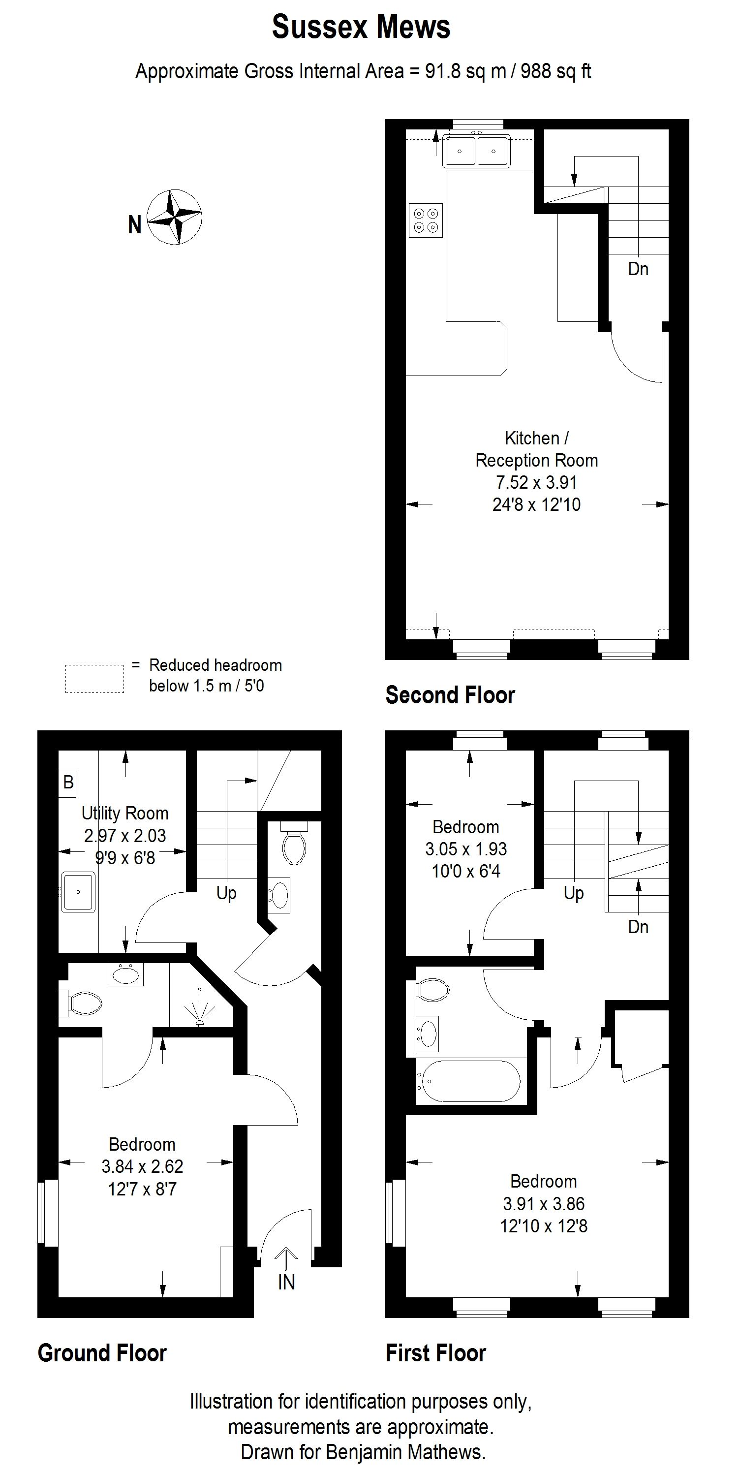 3 bed end of terrace house to rent in Sussex Mews, Catford, London, SE6 4UY - Property floorplan