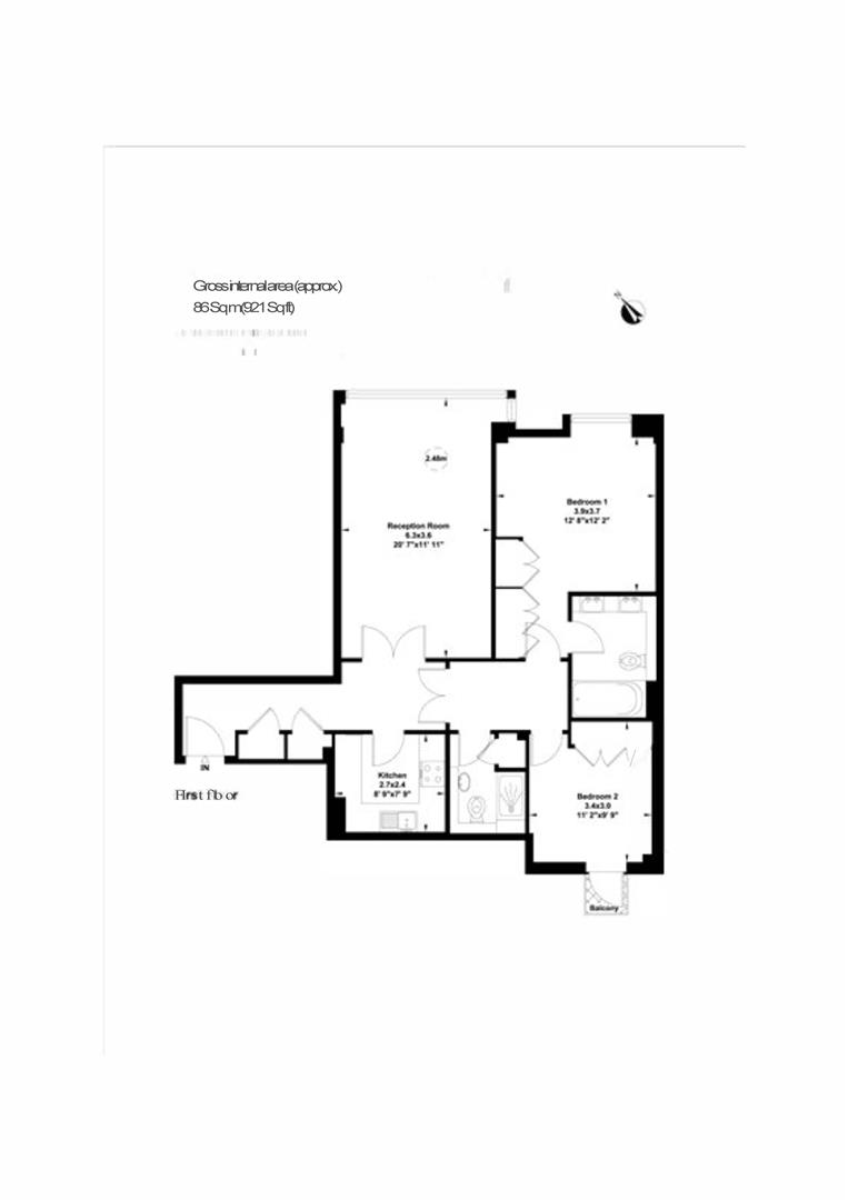 2 bed flat to rent in The Phoenix - Property floorplan