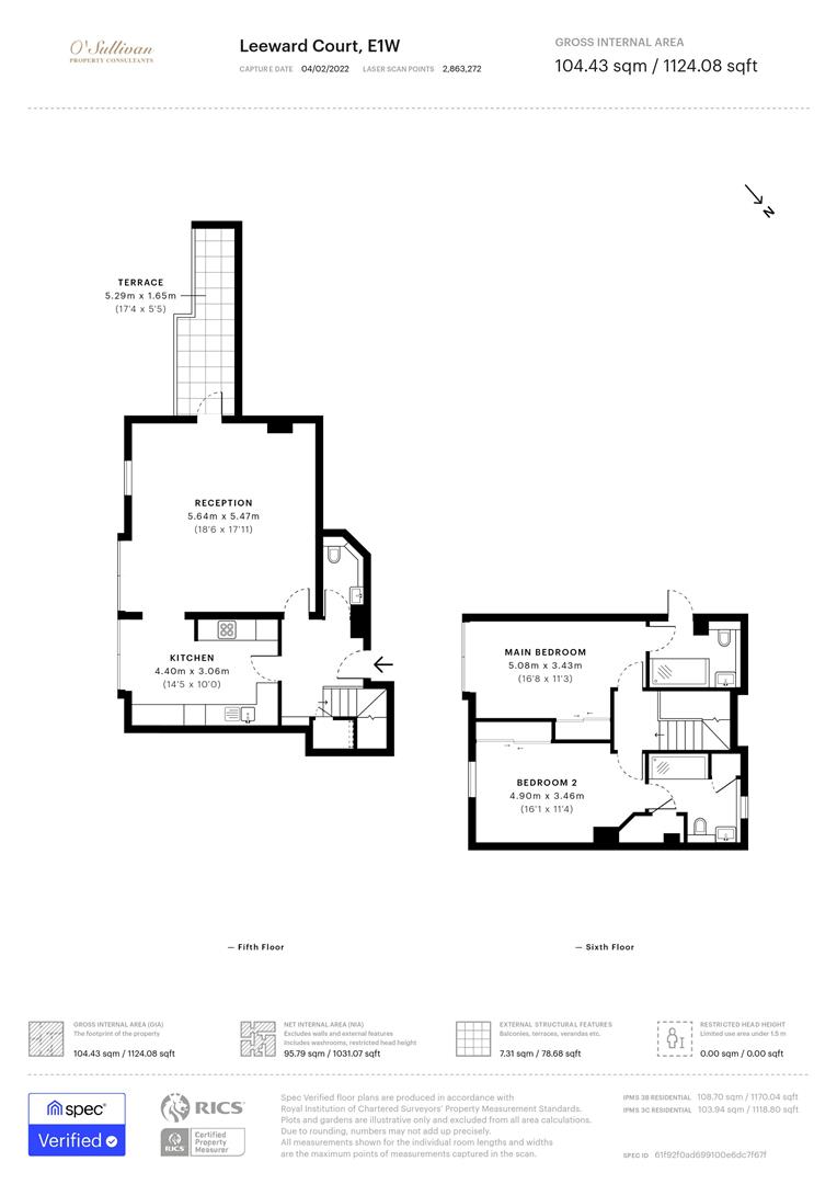 2 bed apartment to rent in Asher Way - Property floorplan