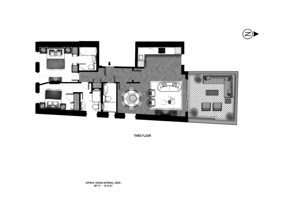 2 bed apartment to rent in Prince Of Wales Terrace, London - Property floorplan