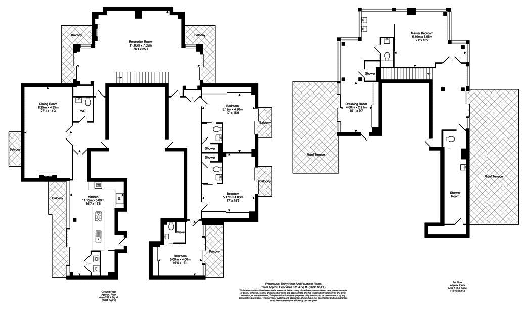 4 bed apartment for sale in 1 Pan Peninsula Square - Property floorplan