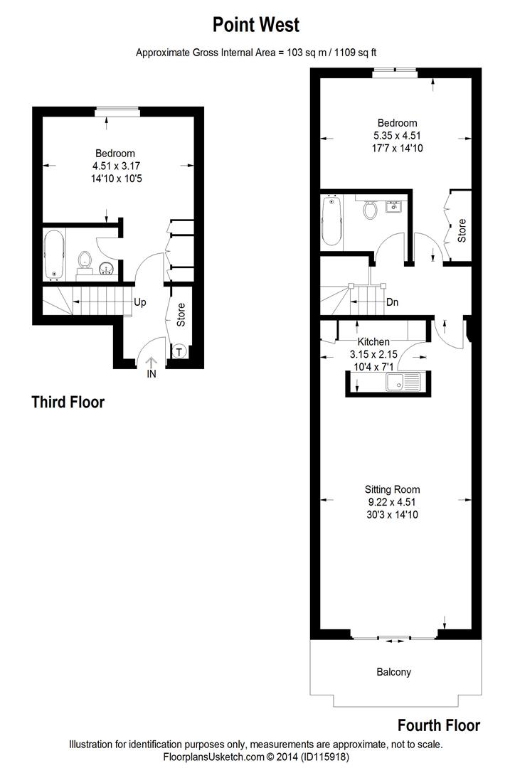 2 bed apartment to rent in Point West, 116 Cromwell Road - Property floorplan