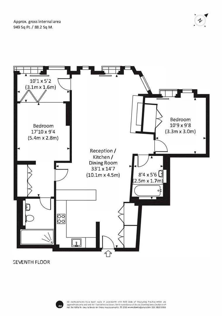 2 bed apartment to rent in 3 Merchant Square, London W2 - Property floorplan