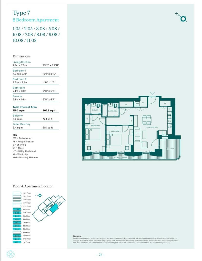 2 bed flat for sale in Alba Square, London - Property floorplan