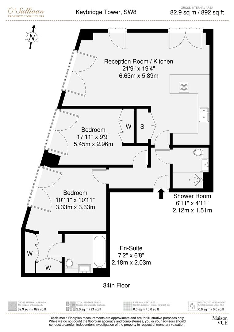 2 bed flat for sale in Exchange Gardens, London - Property floorplan