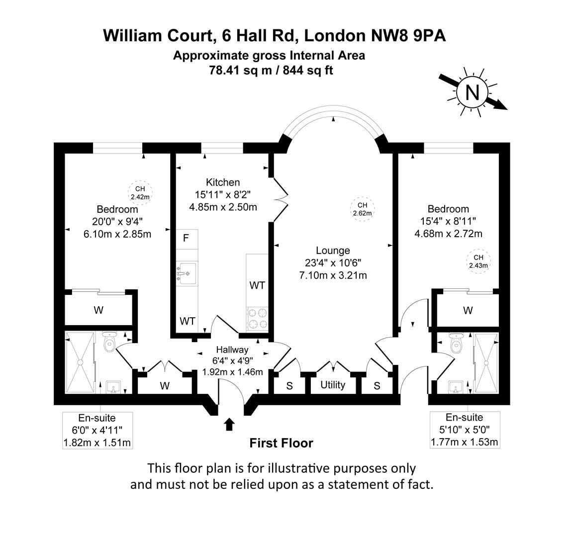 2 bed house to rent in Hall Road, London - Property floorplan