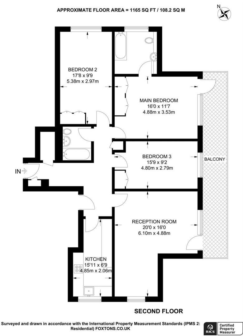 3 bed flat for sale in St. Edmunds Terrace, London - Property floorplan
