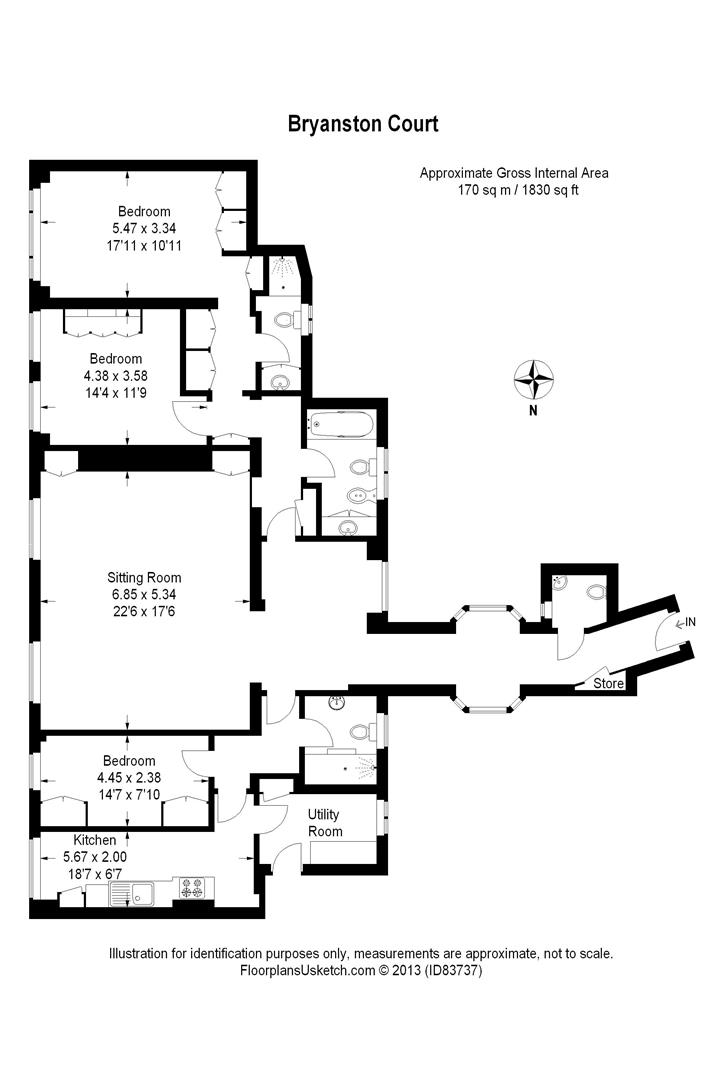 3 bed house for sale in George Street, London - Property floorplan