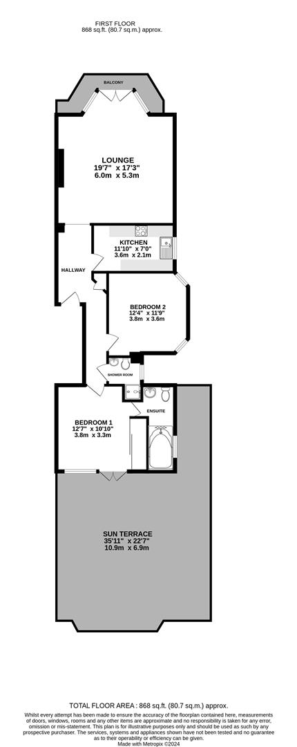 2 bed flat for sale in Maida Vale, London - Property floorplan