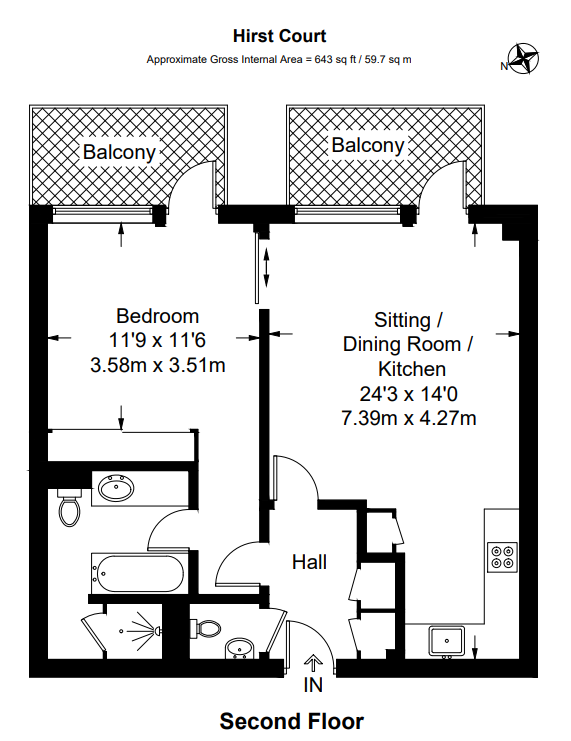 1 bed apartment to rent in 20 Gatliff Road - Property floorplan