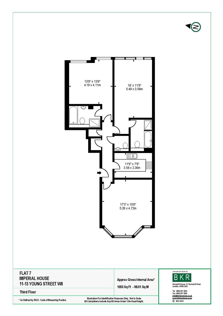 2 bed apartment to rent in Young Street, London - Property floorplan
