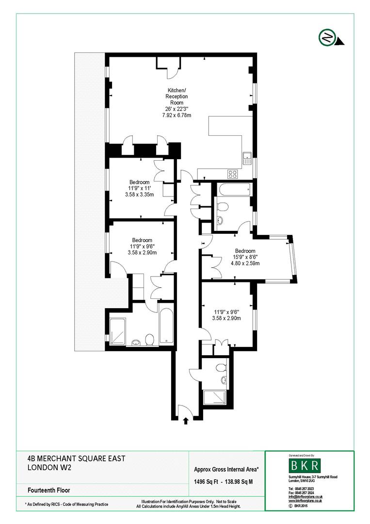 4 bed apartment to rent in Merchant Square East, London - Property floorplan