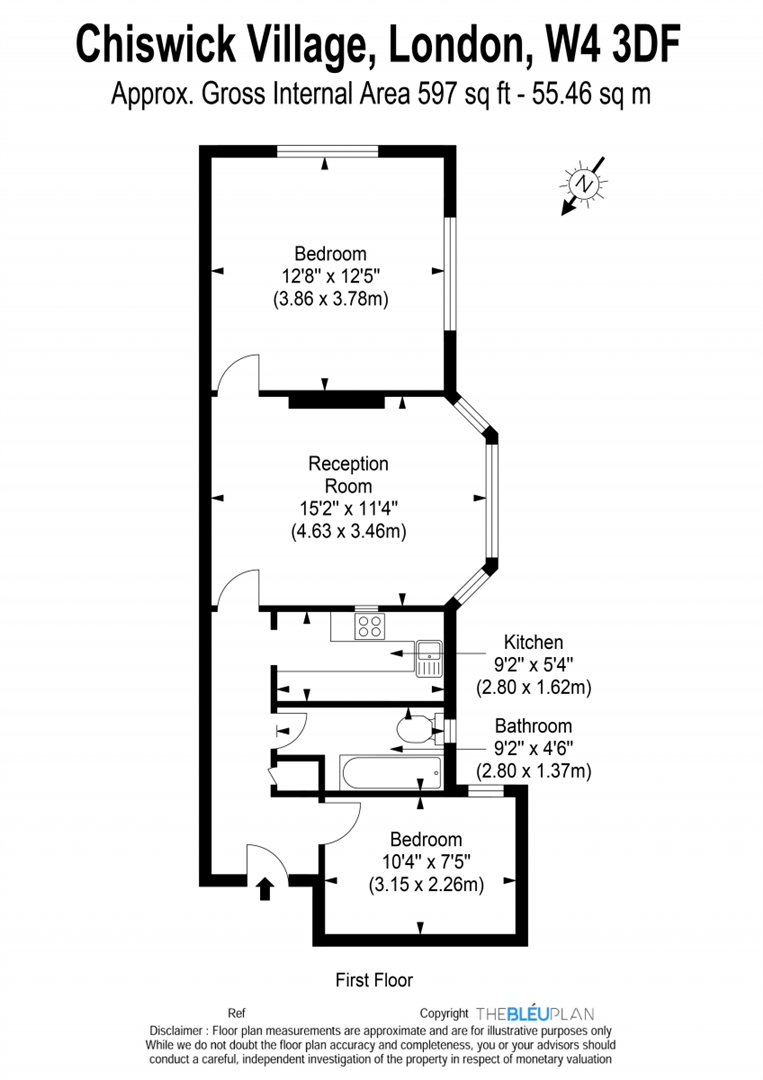 2 bed apartment to rent in Chiswick Village, London - Property floorplan