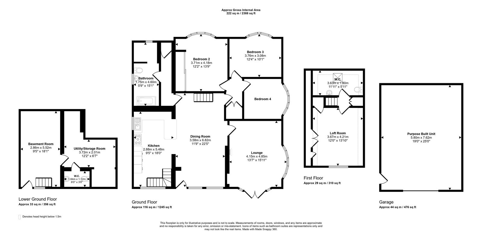 3 bed detached house for sale in The Brae, Meliden - Property floorplan
