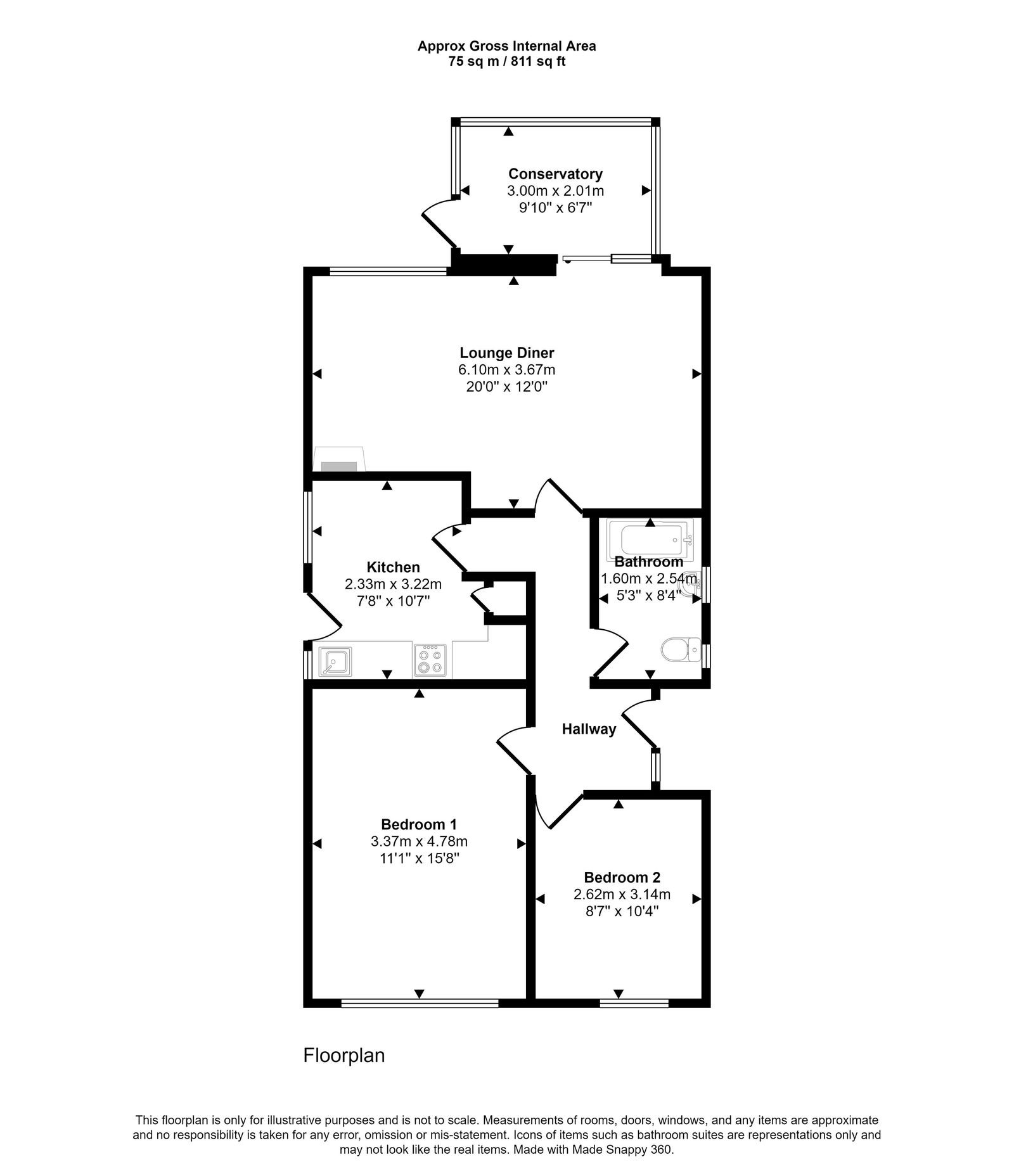 2 bed bungalow for sale in Parc Bron Deg, Dyserth - Property floorplan