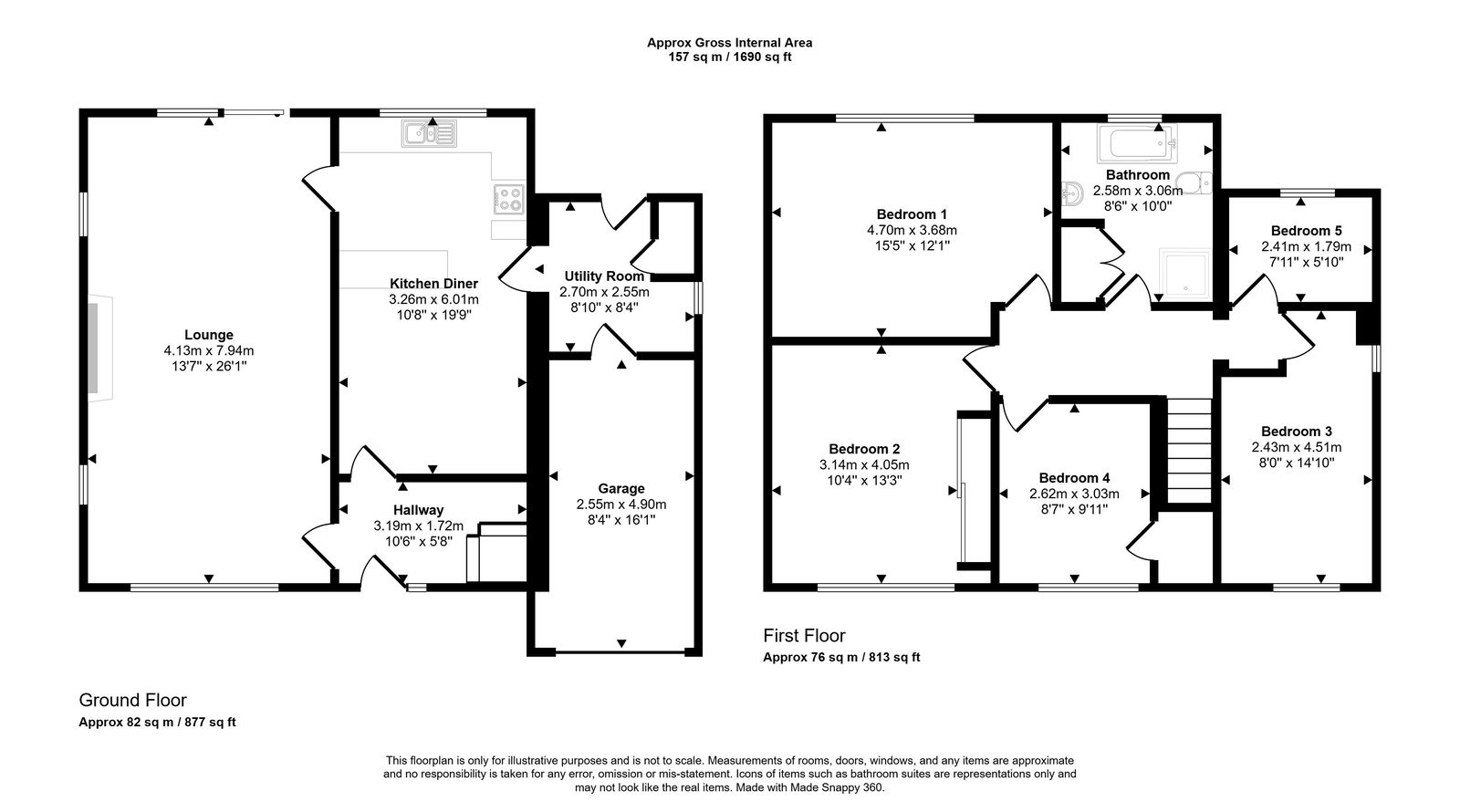 5 bed detached house for sale in Rhodfa Conwy, Dyserth - Property floorplan