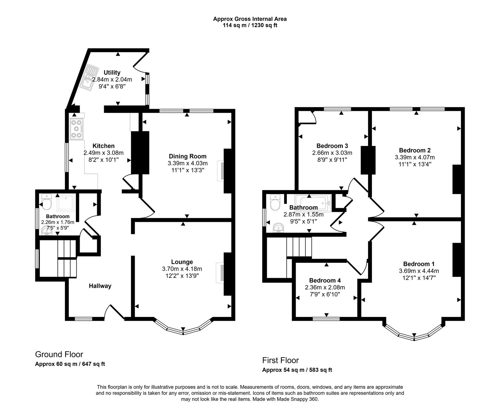 4 bed semi-detached house for sale in Berthes Road, Old Colwyn - Property floorplan