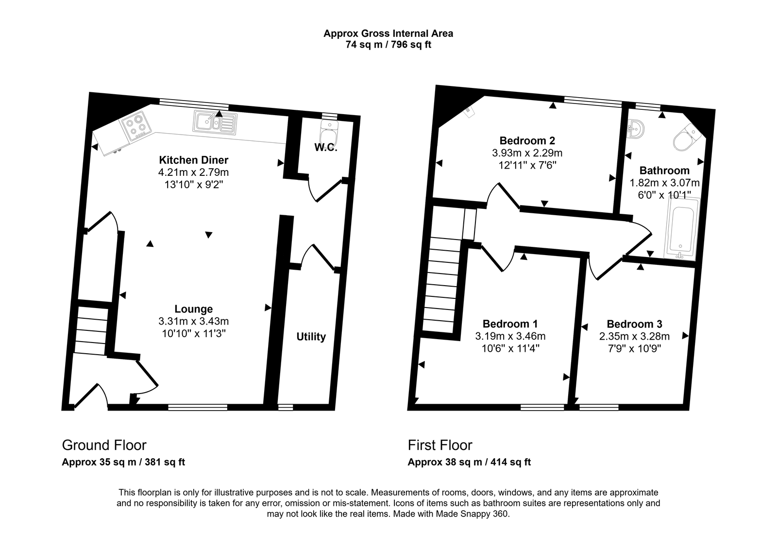 3 bed semi-detached house to rent in Brookes Street, Llandudno, LL30 2TT - Property floorplan