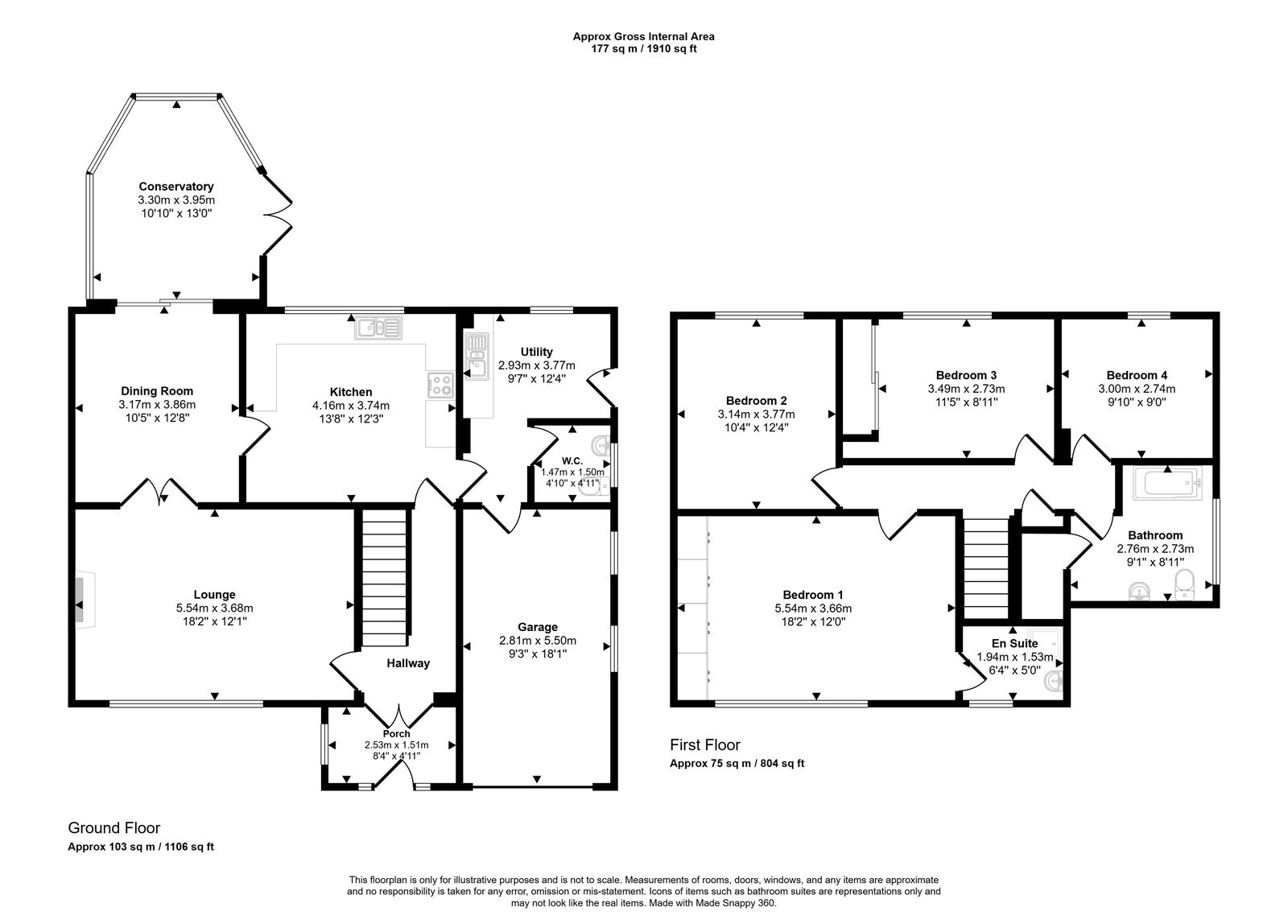 4 bed detached house for sale in Bryn Coed, St Asaph - Property floorplan