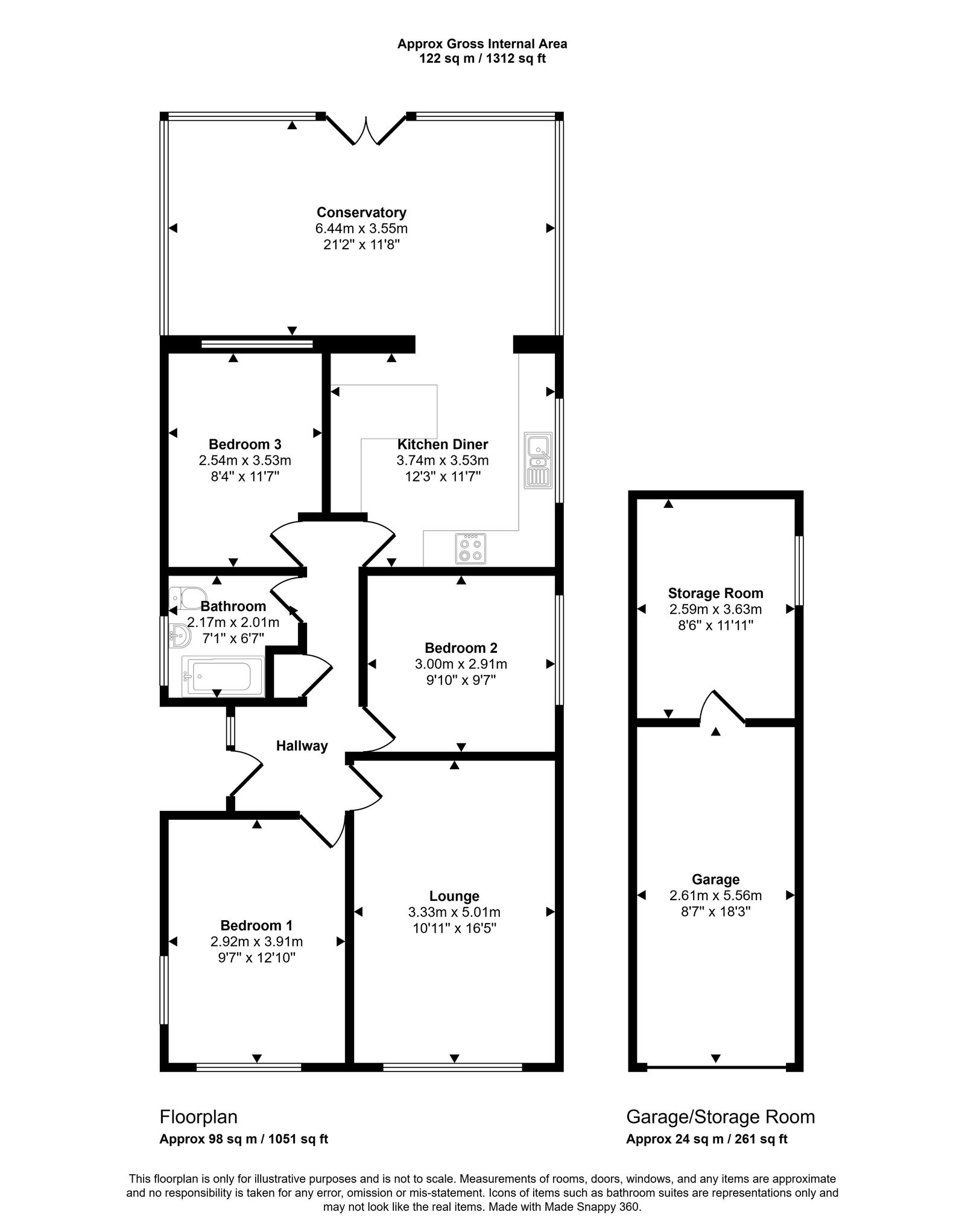 3 bed bungalow for sale in Rhodfa Sian, Dyserth - Property floorplan