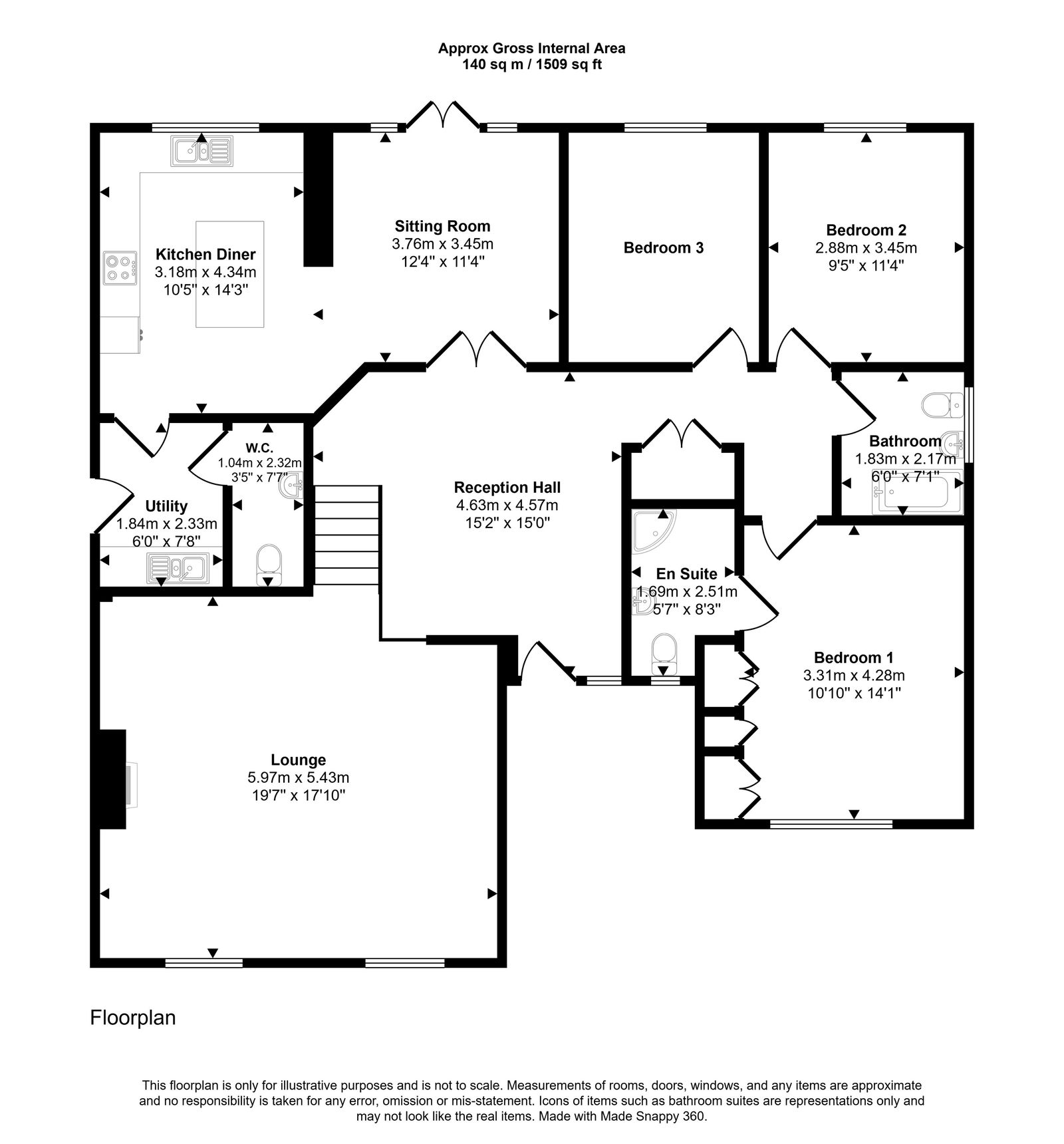 3 bed bungalow for sale in Allt Goch, St. Asaph - Property floorplan