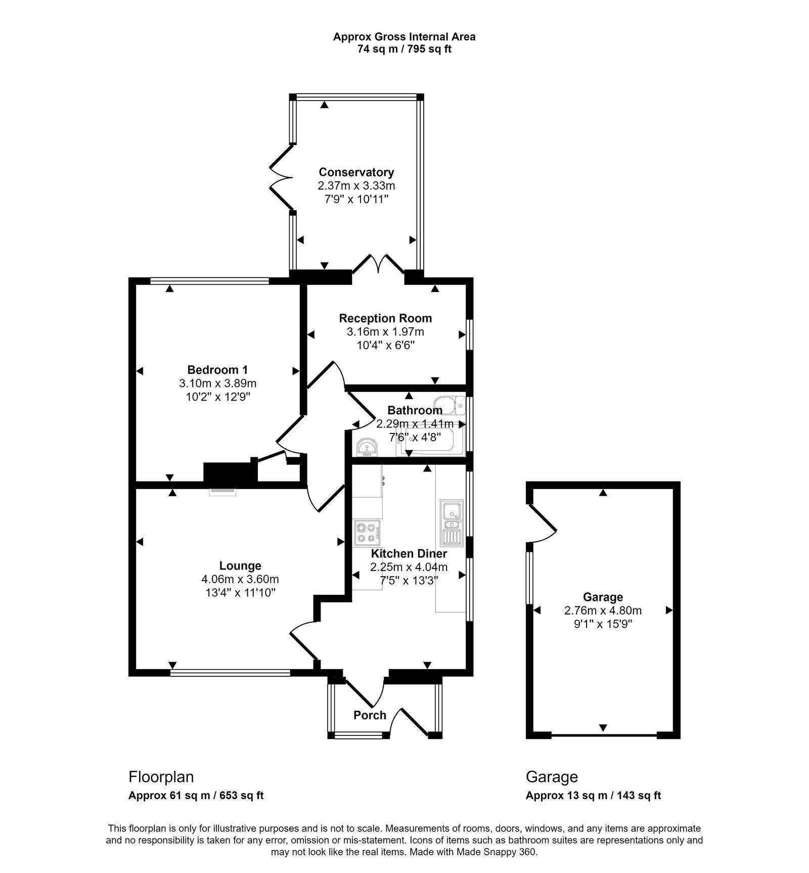 2 bed semi-detached bungalow for sale in Archers Green, Prestatyn - Property floorplan