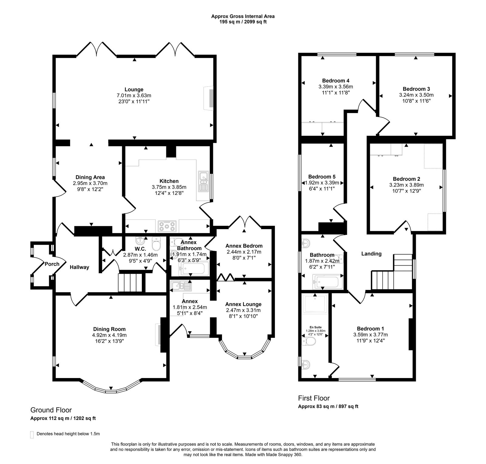 5 bed detached house for sale in Calthorpe Drive, Prestatyn - Property floorplan
