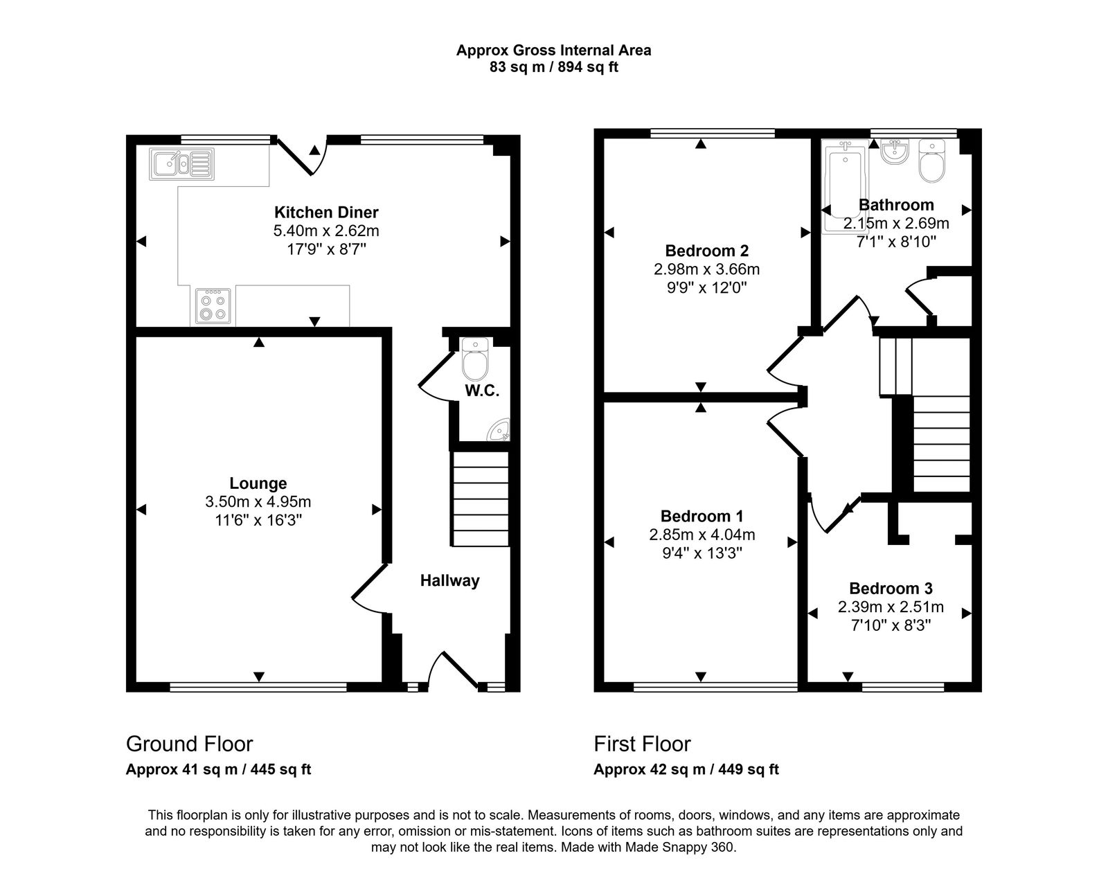 3 bed end of terrace house for sale in Brookdale Road, Rhyl, LL18 4PL - Property floorplan