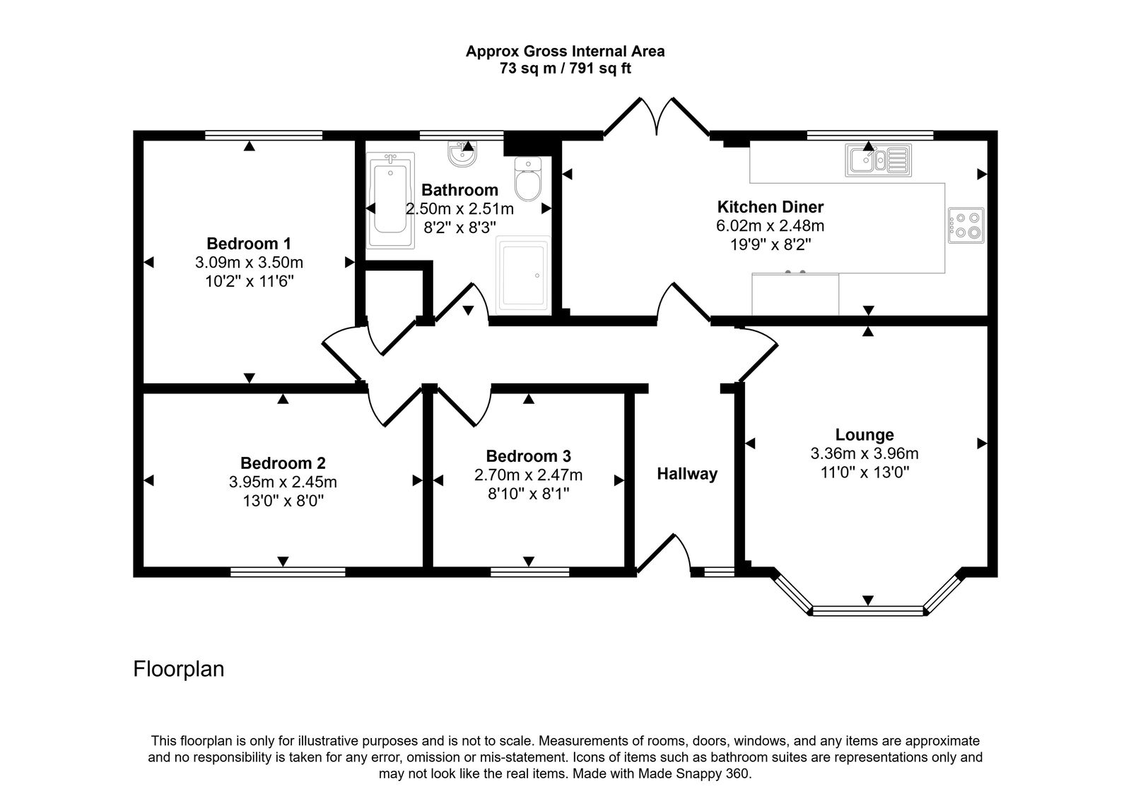 3 bed bungalow for sale in Rhodfa Cregyn, Abergele, LL22 9YL - Property floorplan