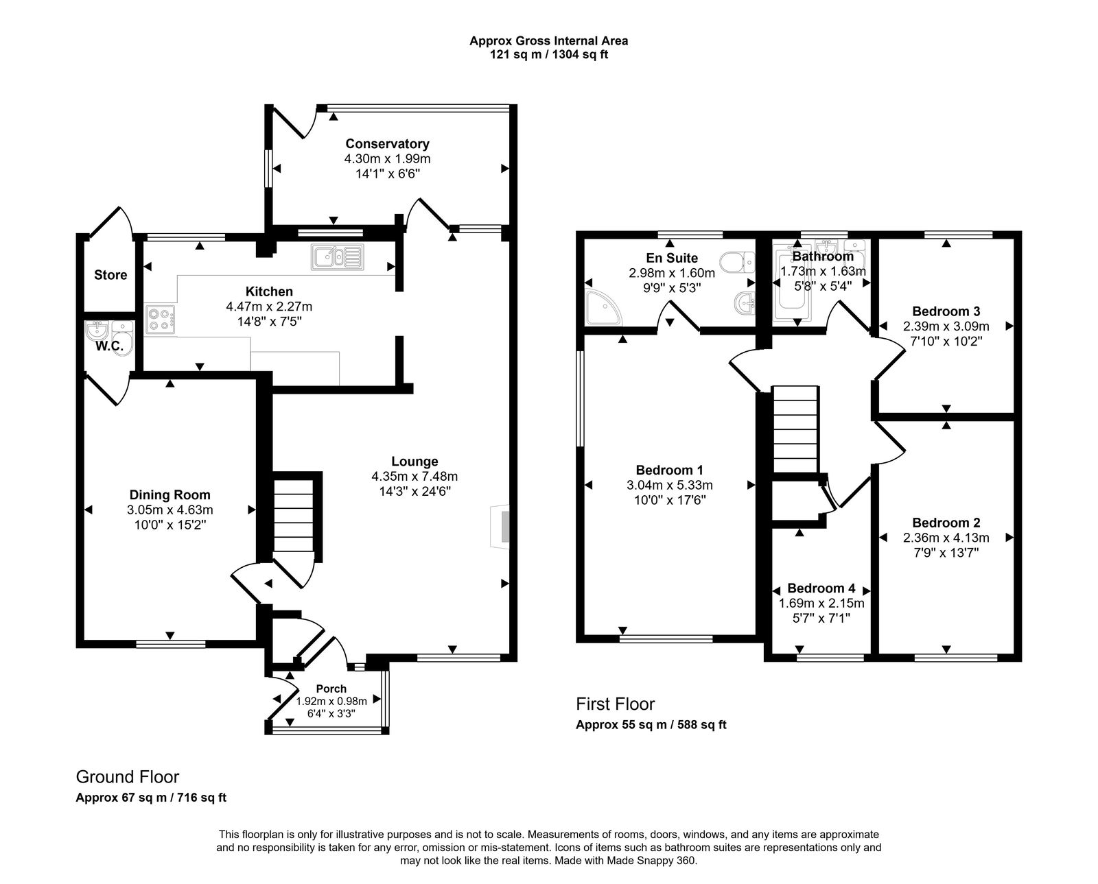4 bed semi-detached house for sale in Lon Tilsli, Prestatyn, LL19 8HZ - Property floorplan