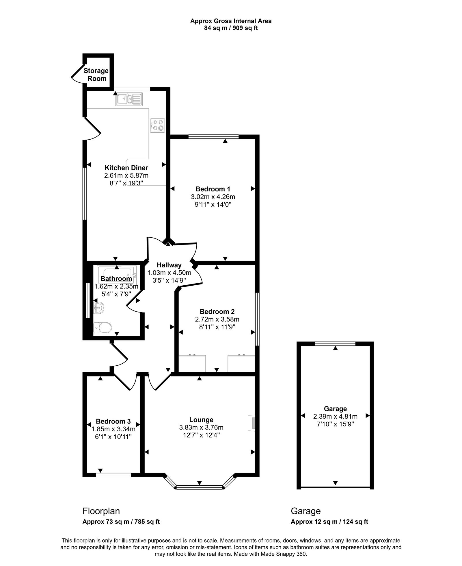 3 bed bungalow for sale in Patrick Avenue, Rhyl, LL18 4TU - Property floorplan