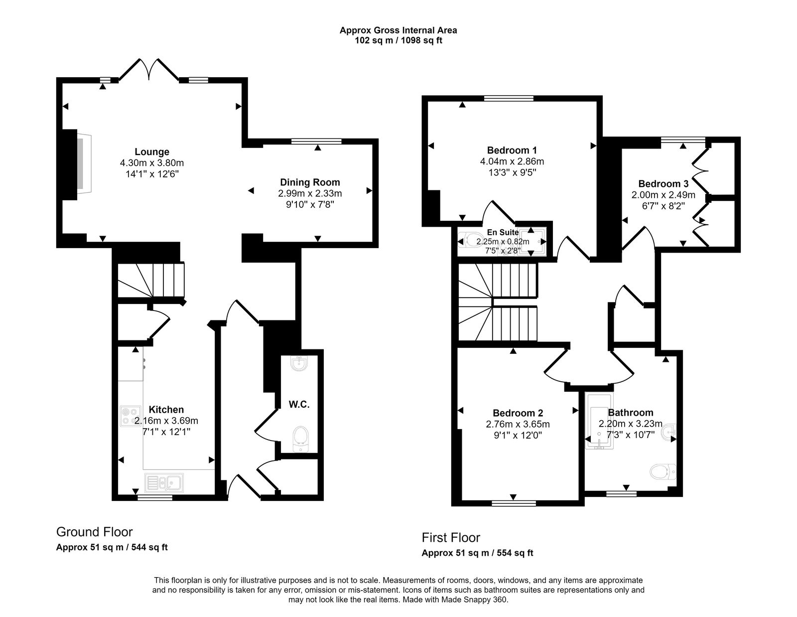 3 bed terraced house for sale in Rhodfa Tegid, St. Asaph, LL17 0EQ - Property floorplan