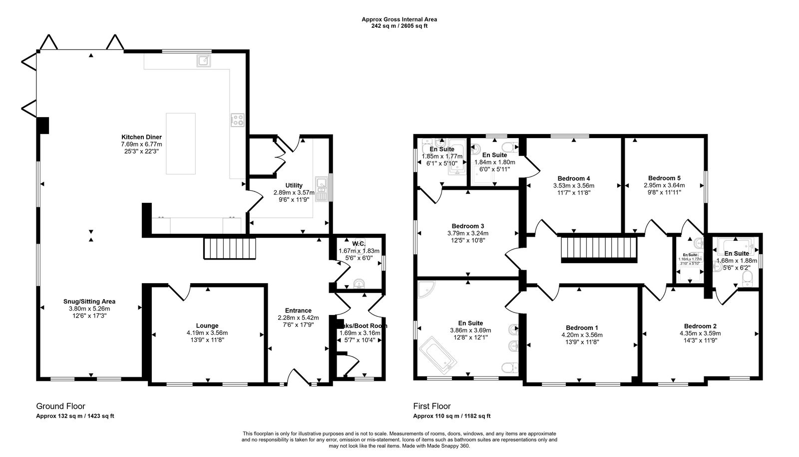 5 bed detached house for sale in Glasfryn, Lloc - Property floorplan