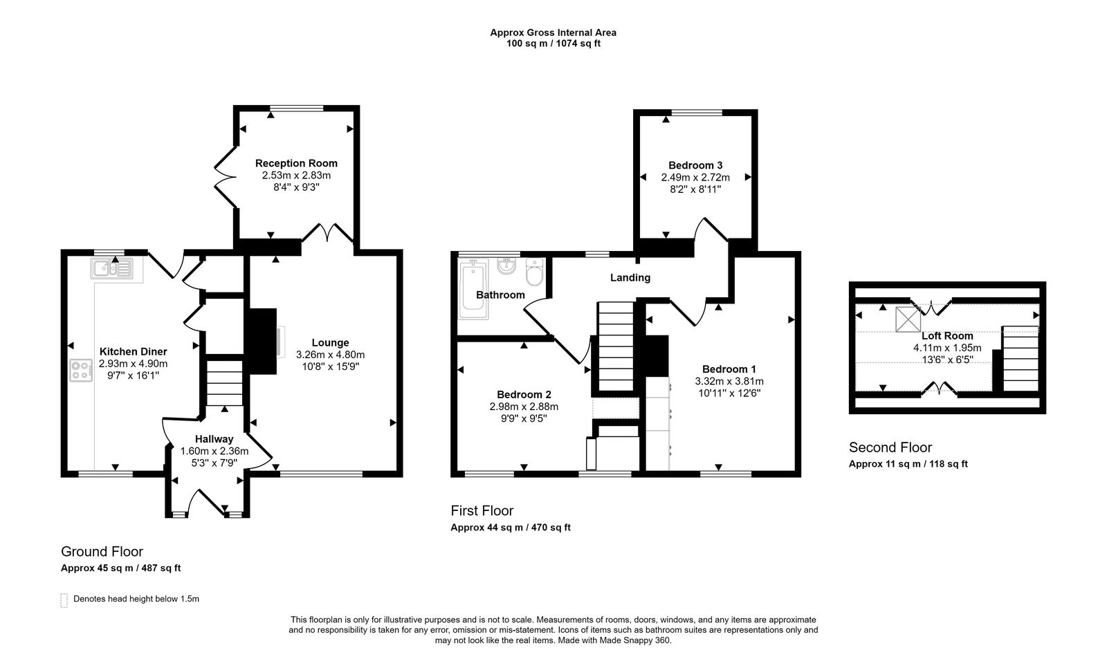 3 bed terraced house for sale in Princes Park, Rhuddlan, LL18 5RW - Property floorplan
