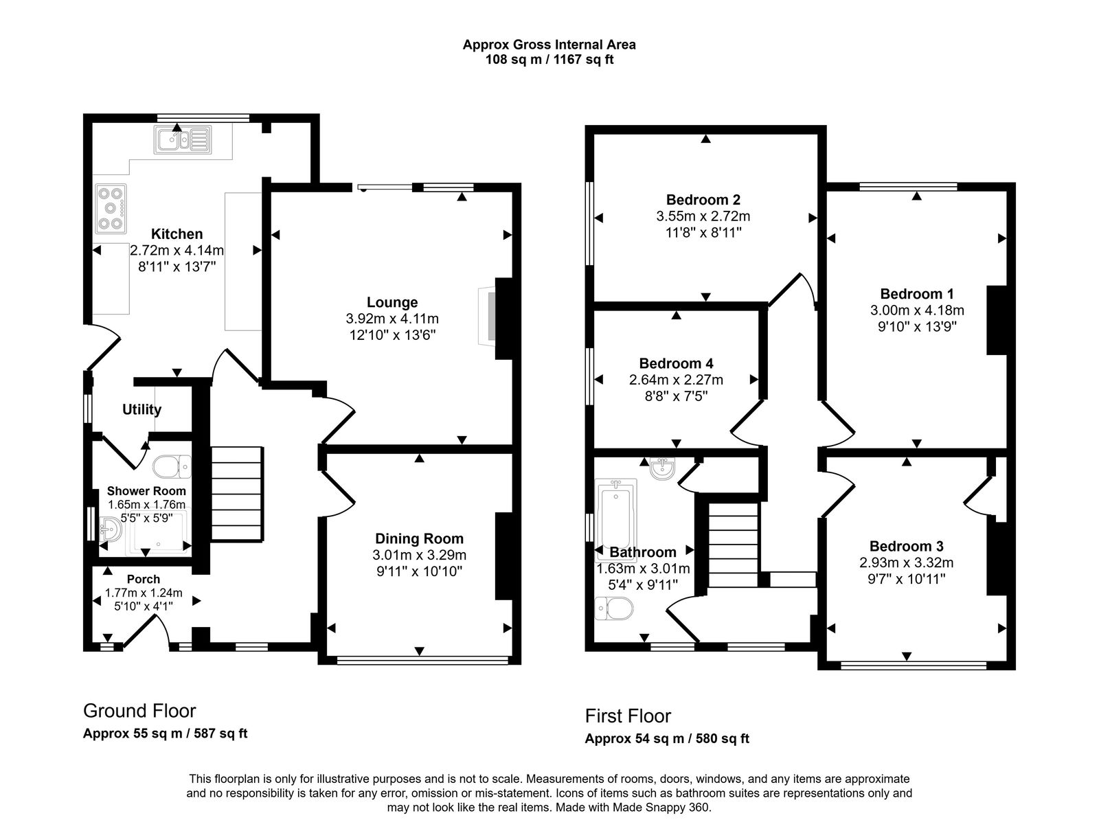 4 bed end of terrace house for sale in Rhydwen Drive, Rhyl - Property floorplan