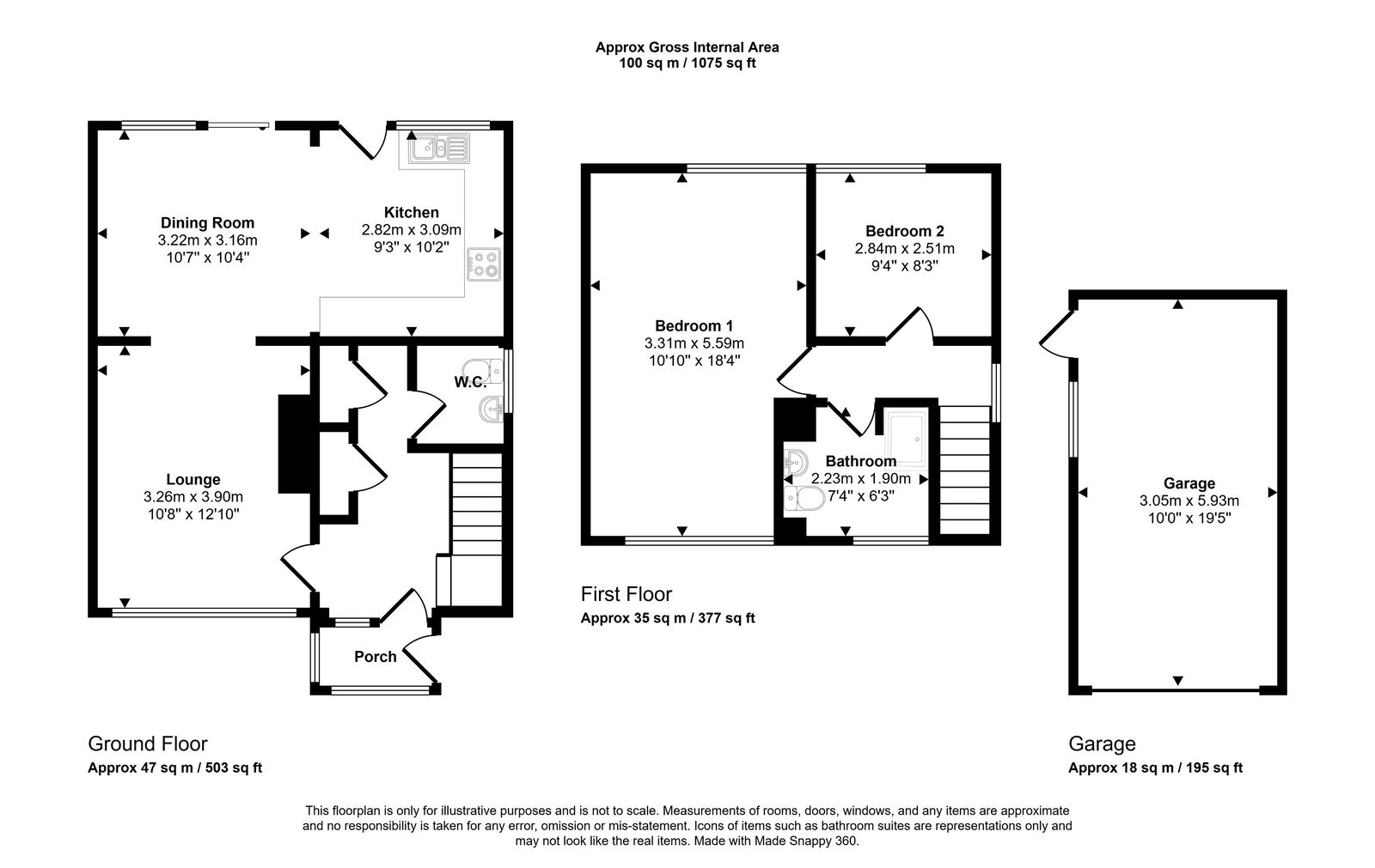 2 bed semi-detached house for sale in 11 Broadway, Prestatyn - Property floorplan