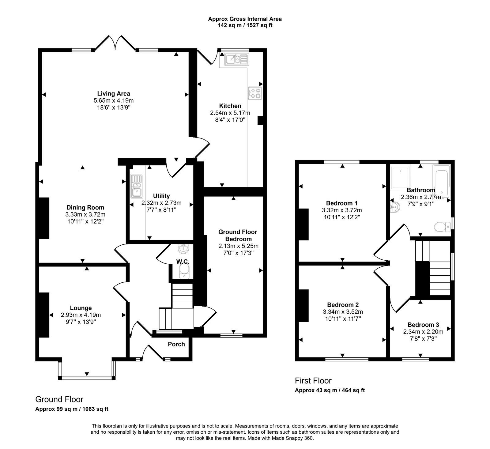 4 bed semi-detached house for sale in Princes Avenue, Prestatyn, LL19 8RW - Property floorplan