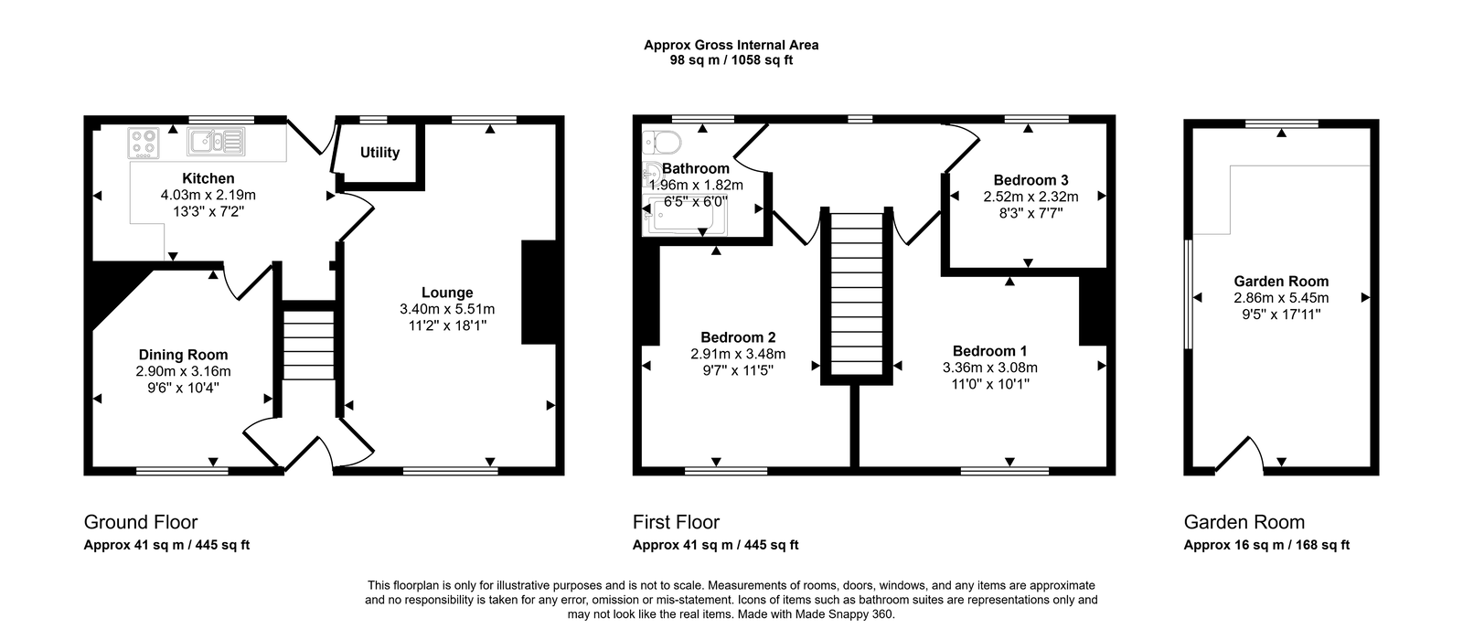 3 bed end of terrace house for sale in Prince Edward Avenue, Rhyl - Property floorplan