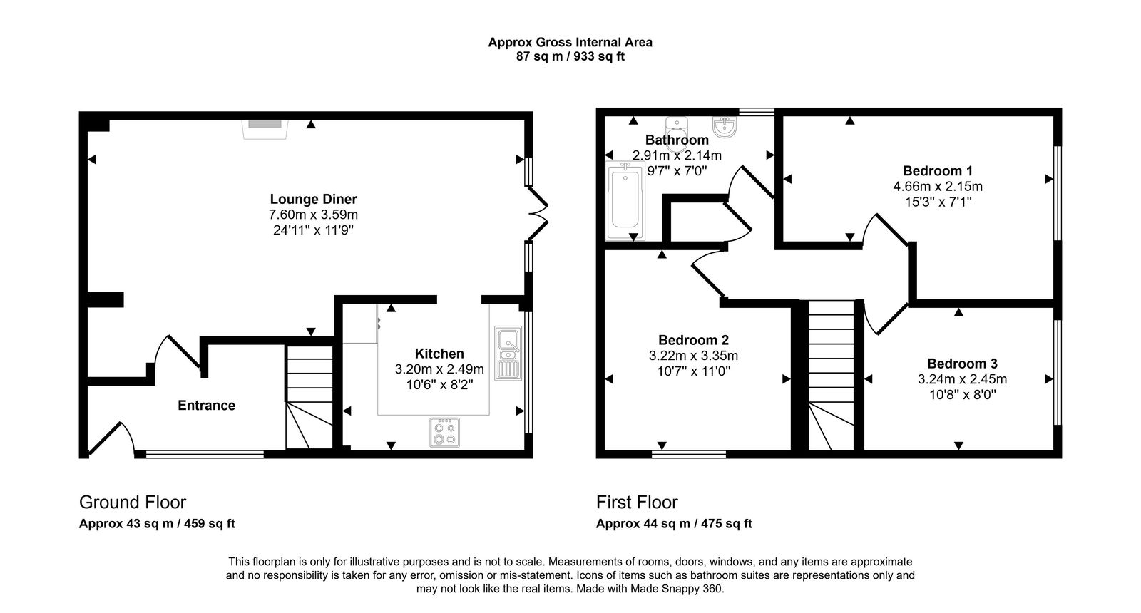 3 bed semi-detached house for sale in Kelston Court, Gwespyr, CH8 9LN - Property floorplan