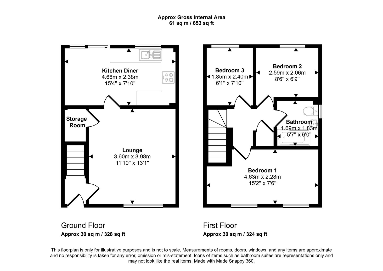 3 bed semi-detached house for sale in Trem Elwy, Kinmel Bay, LL18 5AZ - Property floorplan
