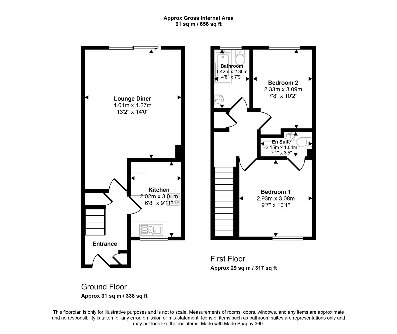 2 bed terraced house for sale in Ffordd Talargoch, Meliden, LL19 8NQ - Property floorplan