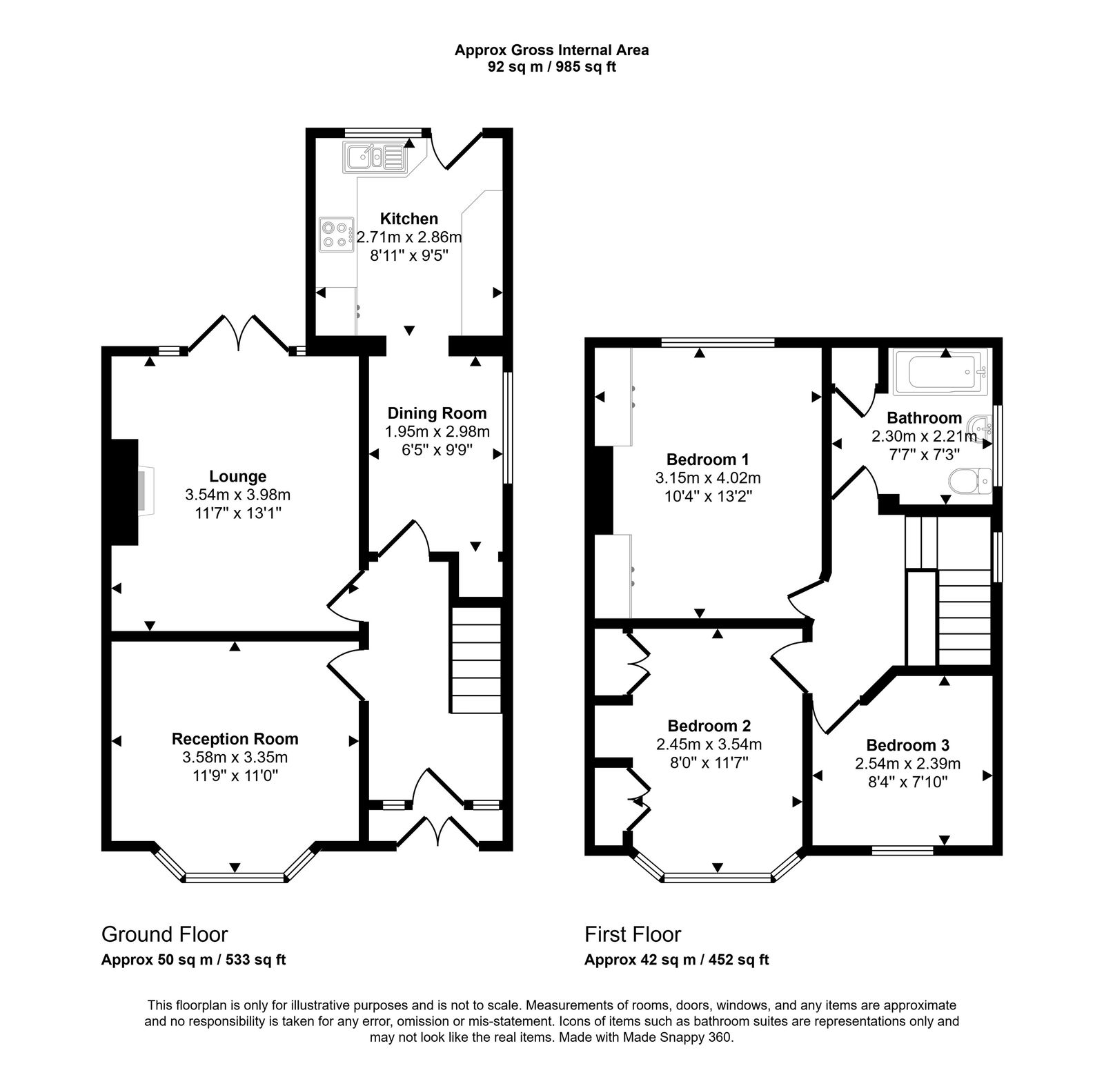 3 bed semi-detached house for sale in Lynwood Drive, Rhyl - Property floorplan