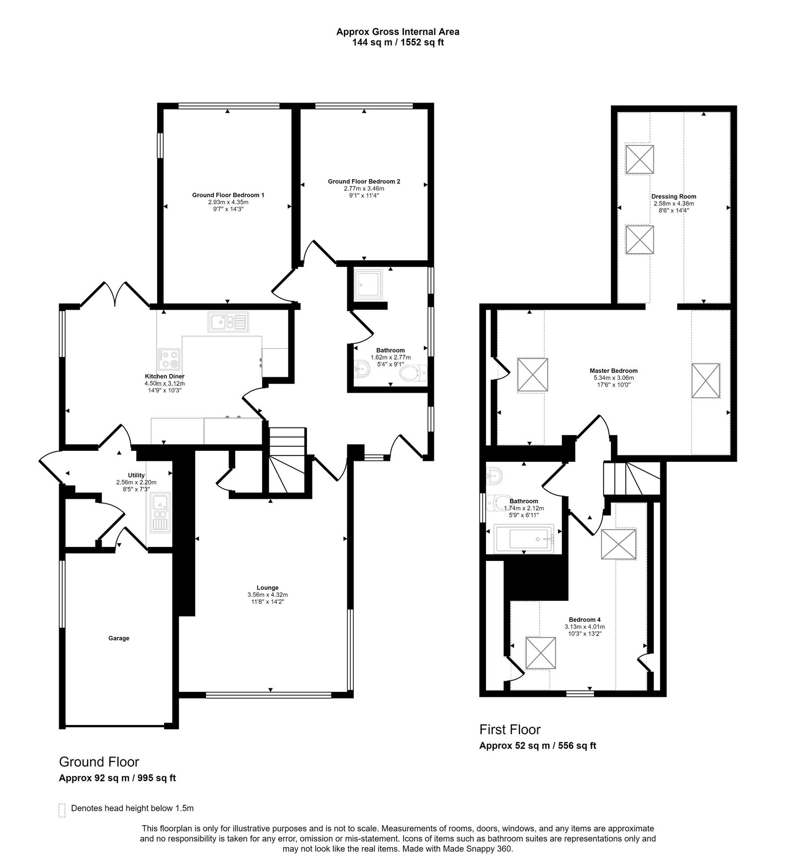 3 bed bungalow for sale in Hendre Court, Prestatyn, LL19 9SF - Property floorplan